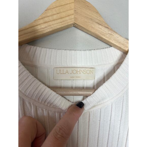 NEW Ulla Johnson Talie Rib-Knit Minidress White Crewneck Short Sleeves Sz: Small - Picture 4 of 7